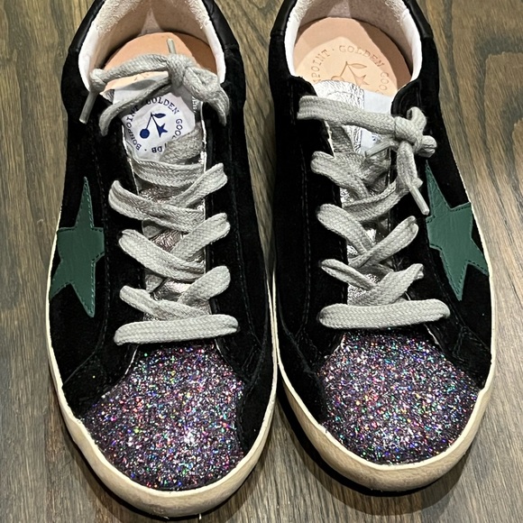 NWT Golden Goose x Bonpoint black suede / green star Limited Edition Sneaker - Picture 3 of 4
